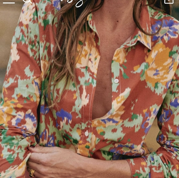 Sezane Pierro Shirt Antique Flower Print 36 NWOT - Picture 3 of 9